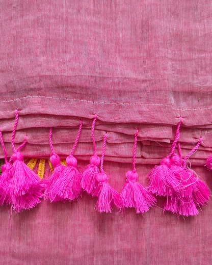 Mul Cottom Handloom Saree Flower Embroidery