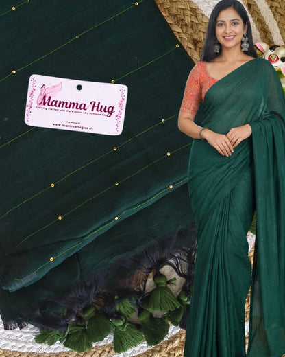 Mul Cotton Handloom Saree with Sequins MammaHug
