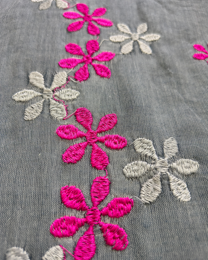 Mul Cottom Handloom Saree Flower Embroidery