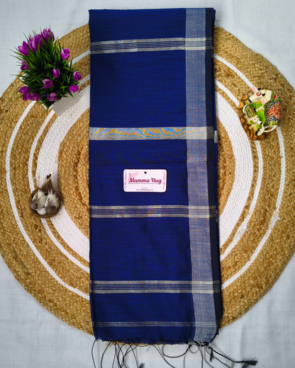 Cotton Silk Handloom Saree Silver Zari Border