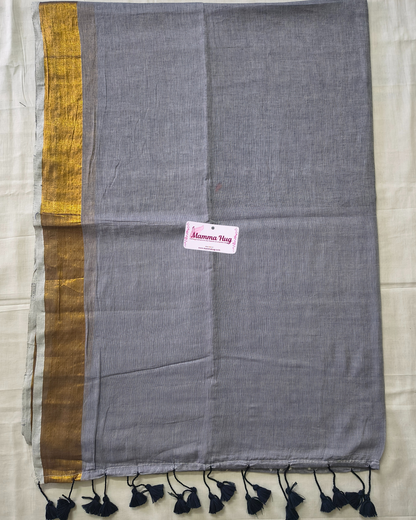 Mul Cottom Handloom Saree with Golden Border