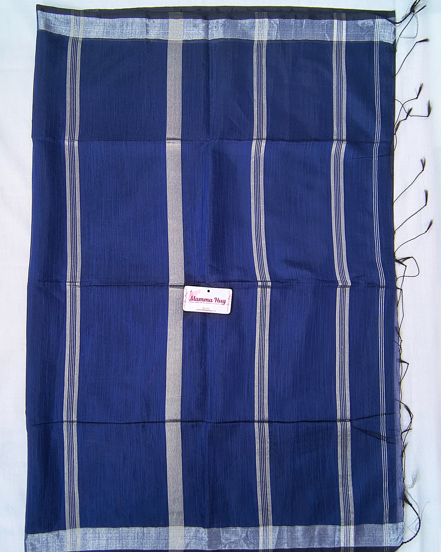 Cotton Silk Handloom Saree Silver Zari Border