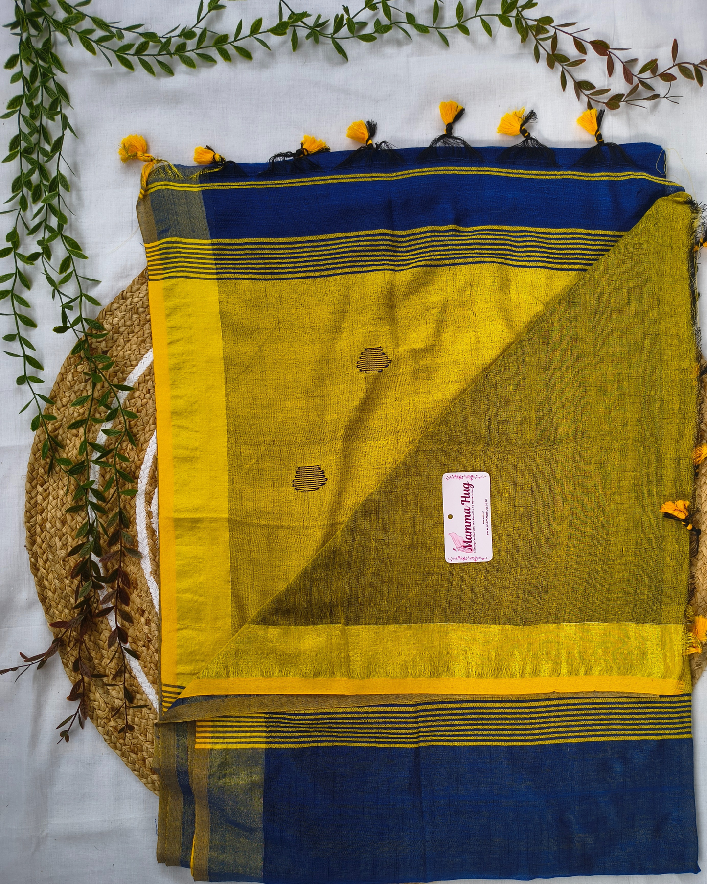 Khadi Cotton Handloom Saree Butta Design