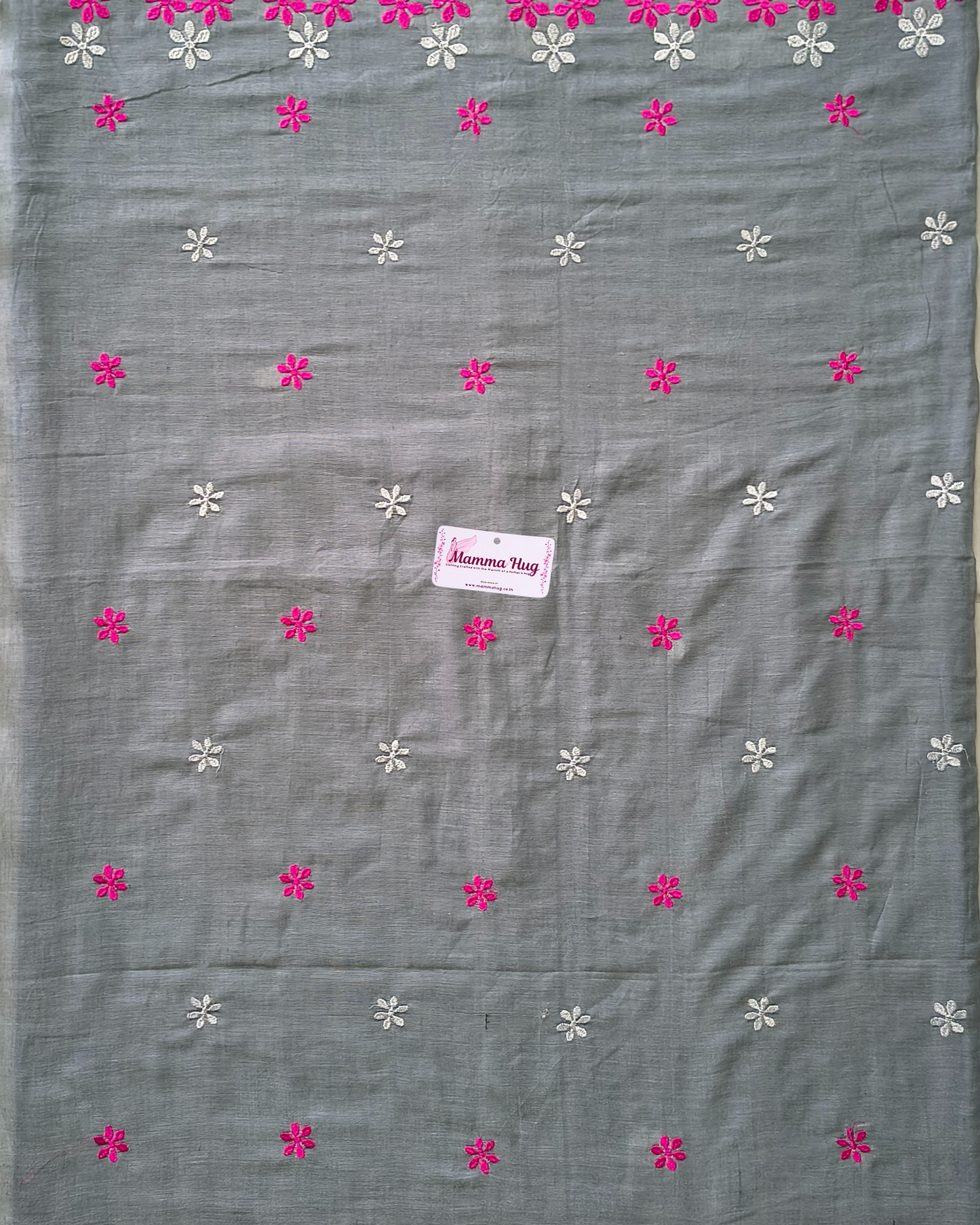 Mul Cottom Handloom Saree Flower Embroidery