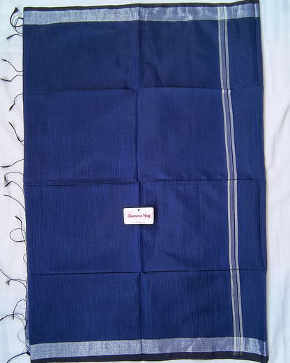 Cotton Silk Handloom Saree Silver Zari Border