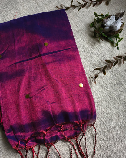 Pure Khadi Tissue Saree with Coin design - Magenta