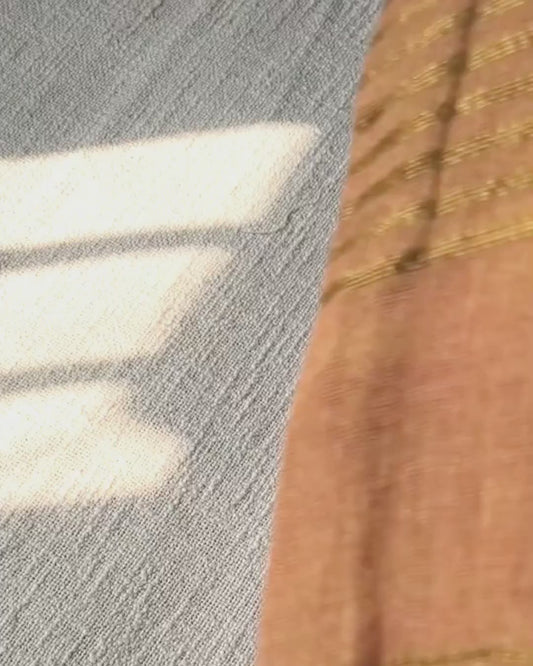 Linen Tissue Saree Plain - Peachy Pink