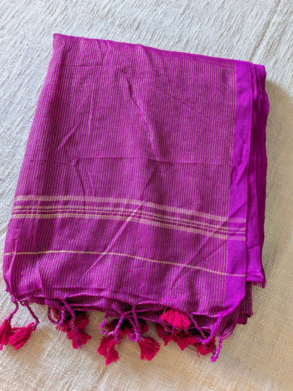 Khadi Cotton Handloom Saree Zari Woven - Pink MammaHug