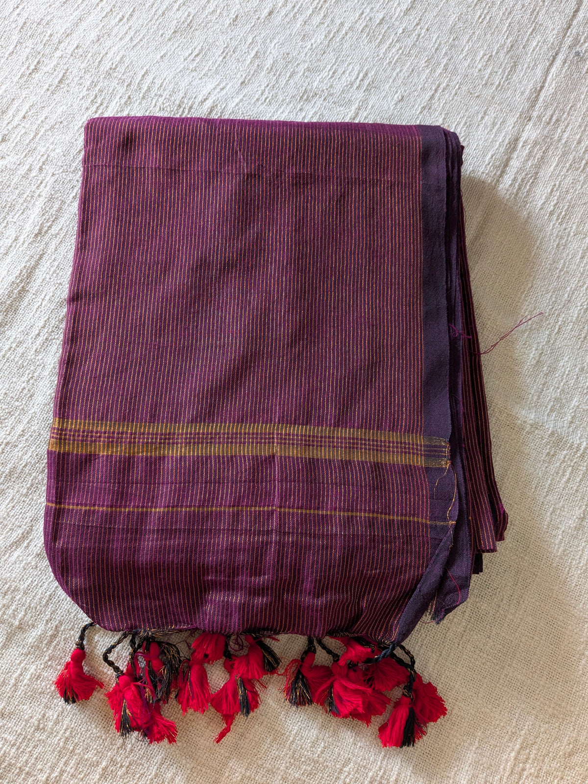 Khadi Cotton Handloom Saree Zari Woven - Brown MammaHug